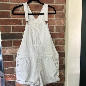 White Denim Overalls